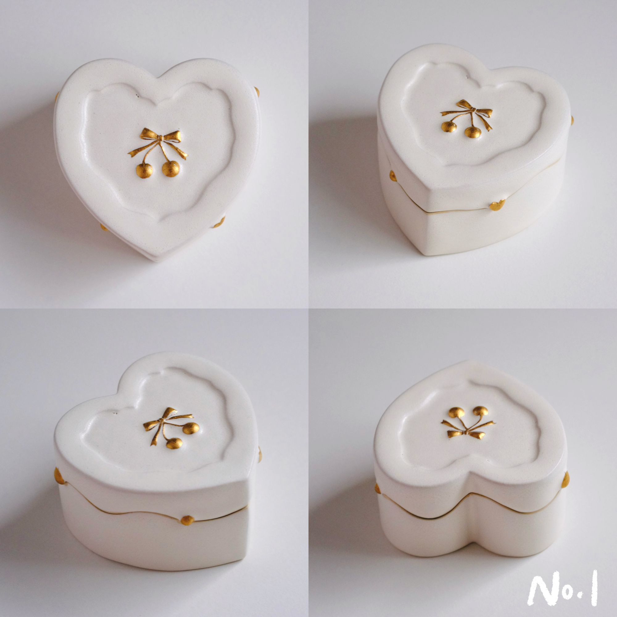 Bow-knot Cherry Gold Dot Box