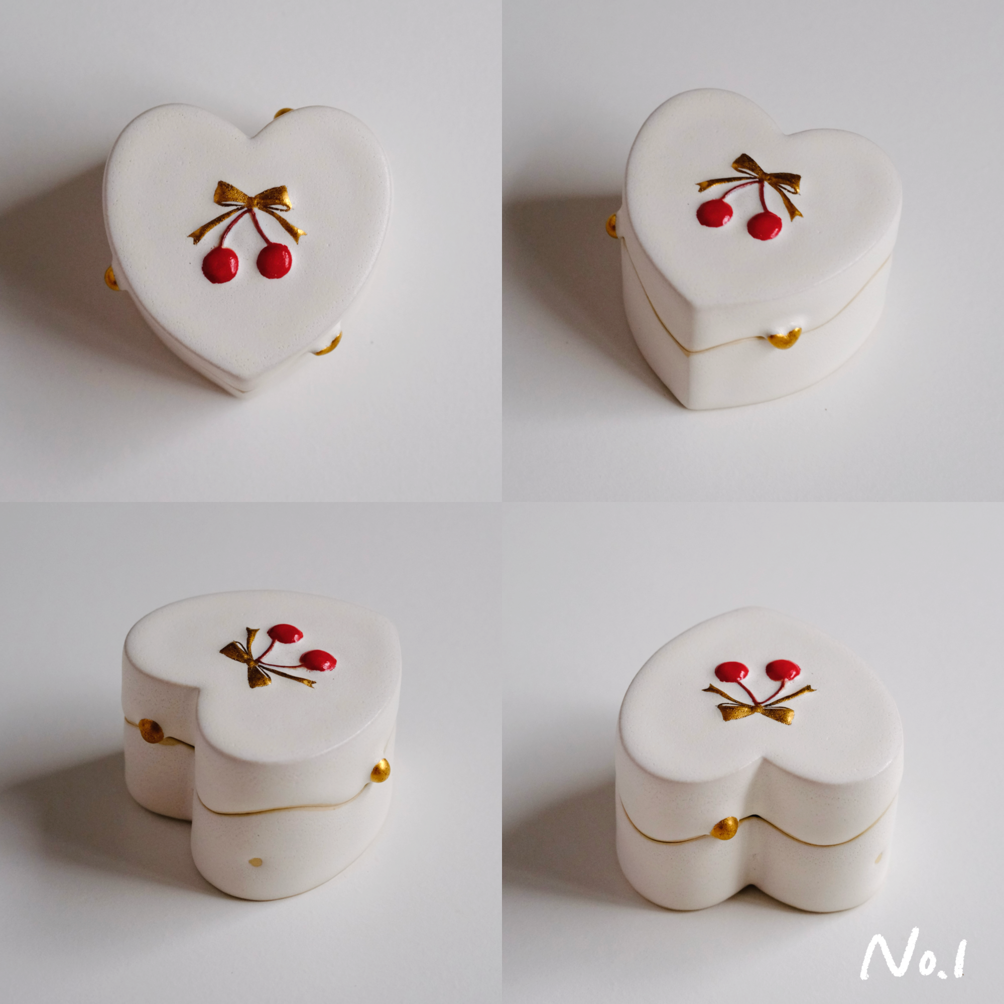 Bow-knot Cherry Gold Dot Box