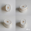 Tulip Snow Melt White Porcelain Gold Dot Covered Box