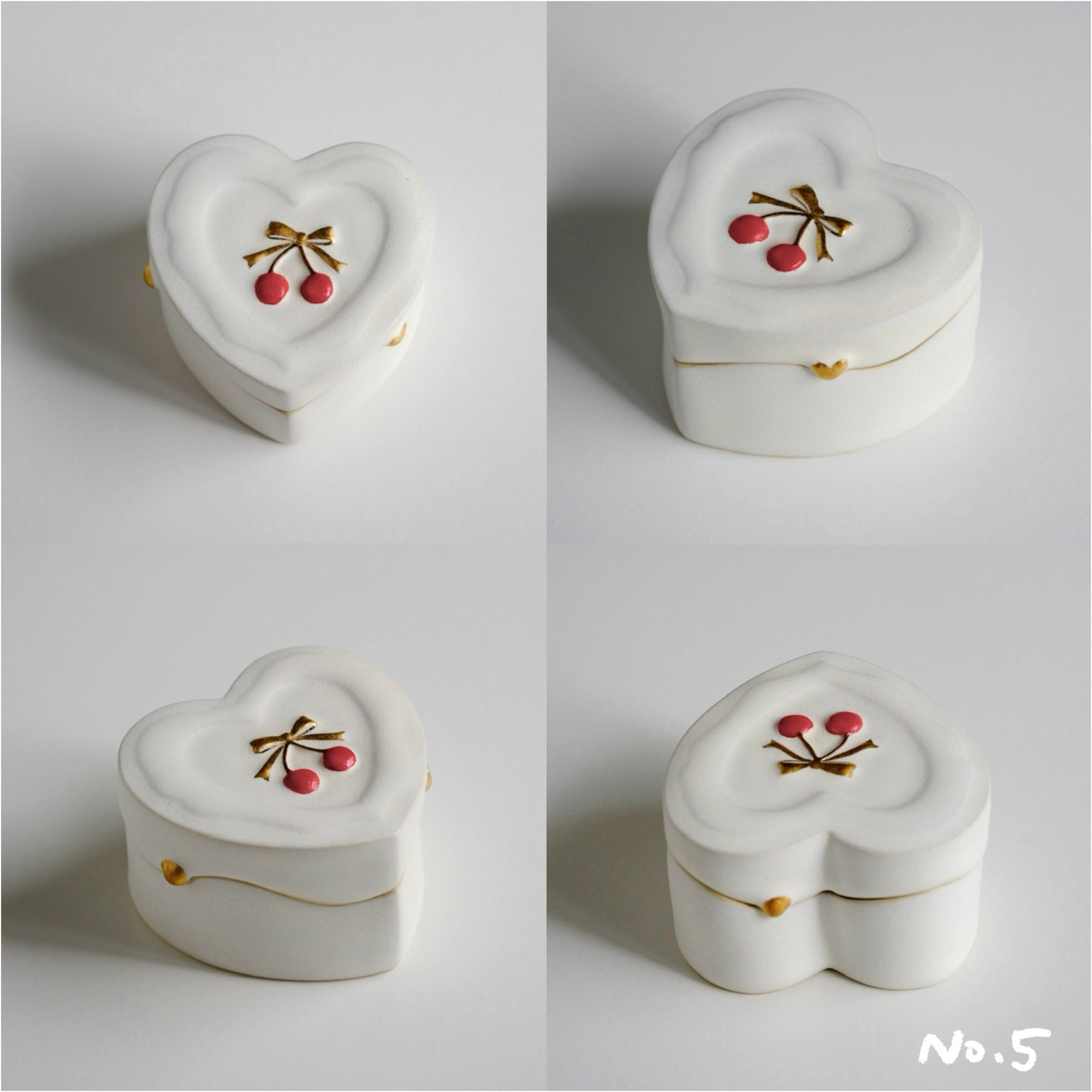 Bow-knot Cherry Gold Dot Box