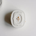 鬱金香雪融白瓷金點蓋盒