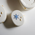 冬季雪花雪融白瓷金點蓋盒